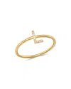 Zoe Lev 14k Yellow Gold Initial Diamond Ring In L/gold