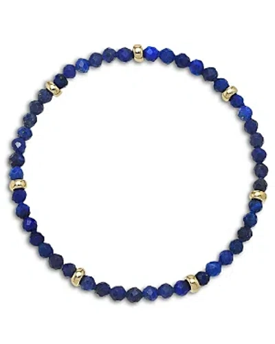 Zoe Lev 14k Yellow Gold Lapis Bead Bracelet In Blue
