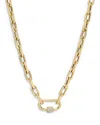 Zoe Lev 14k Yellow Gold Large Open Link Chain With Diamond Carabiner Necklace, 16 In Gold