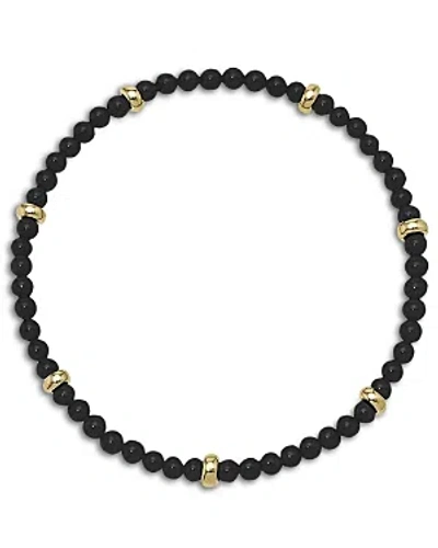 Zoe Lev 14k Yellow Gold Onyx Bead Bracelet In Black