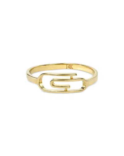 Zoe Lev 14k Yellow Gold Paperclip Ring