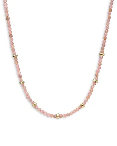 Zoe Lev 14k Yellow Gold Pink Rhodochrosite Bead Statement Necklace, 16-18 In Pink/gold