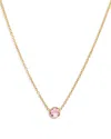 Zoe Lev 14k Yellow Gold Rose Zircon Birthstone Solitaire Pendant Necklace, 16-18 In Rose Zircon