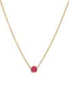 Zoe Lev 14k Yellow Gold Garnet Birthstone Solitaire Pendant Necklace, 16-18 In Ruby