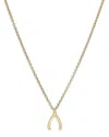 Zoe Lev 14k Yellow Gold Wishbone Pendant Necklace, 16-18 In Gold