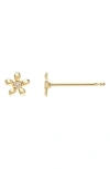 Zoe Lev Diamond Center Flower Stud Earrings In Gold