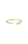 Zoe Lev Diamond Nail Ring In Gold
