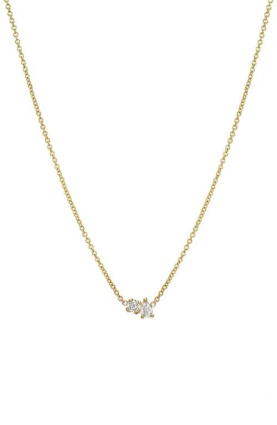 Zoe Lev Diamond Toi Et Moi Necklace In Gold