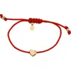 Zoe Lev Heart Fortune Bracelet In Red