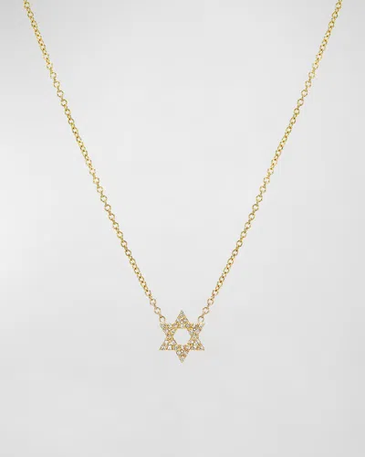Zoe Lev Jewelry 14k Gold And Diamond Open Star Of David Necklace