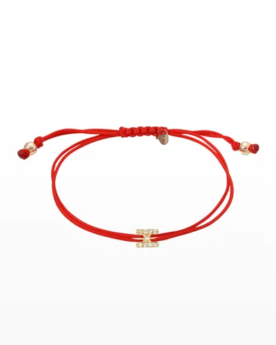 Zoe Lev Jewelry 14k Gold Diamond Initial Fortune Bracelet, A To Z In Red