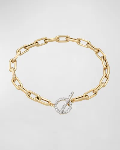 Zoe Lev Jewelry 14k Gold Open-link Chain Bracelet W/ Diamond Toggle