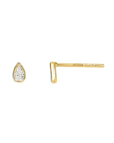 Zoe Lev Jewelry 14k Gold Pear Bezel Diamond Stud Earrings