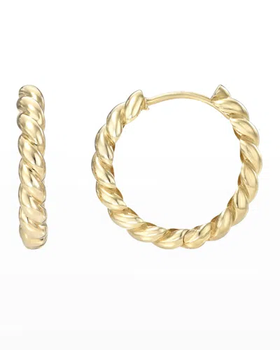 Zoe Lev Jewelry 14k Gold Twist Huggie Earrings