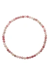 Zoe Lev Rhodochrosite Stretch Beaded Bracelet In Pink