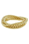 Zoe Lev Set Of 4 Assorted Stretch Beaded Bracelets In Gold
