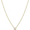 Zoe Lev Small Bezel Diamond Solitaire Necklace In Gold