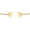 Zoe Lev Small Heart Stud Earrings In Gold
