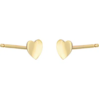 Zoe Lev Small Heart Stud Earrings In Gold