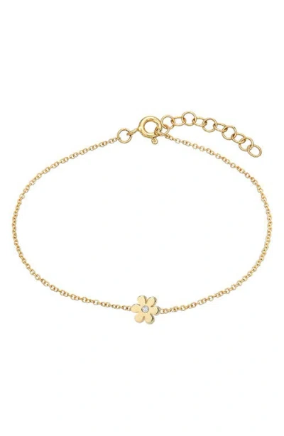 Zoe Lev Tiny Flower Chain Bracelet In Gold