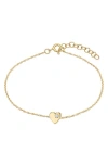 Zoe Lev Tiny Heart Chain Bracelet In Gold