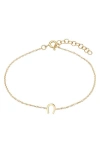 Zoe Lev Tiny Horseshoe Chain Bracelet In Gold