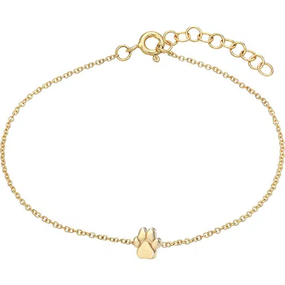 Zoe Lev Tiny Paw Chain Bracelet In Gold