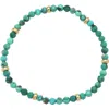 Zoe Lev Turquoise & 14k Gold Stretch Beaded Bracelet In Blue