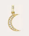 Zoe Lev Women's 14k Gold Diamond Moon Pendant