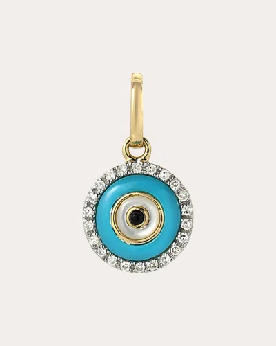 Zoe Lev Women's Diamond & Turquoise Evil Eye Pendant In Gold