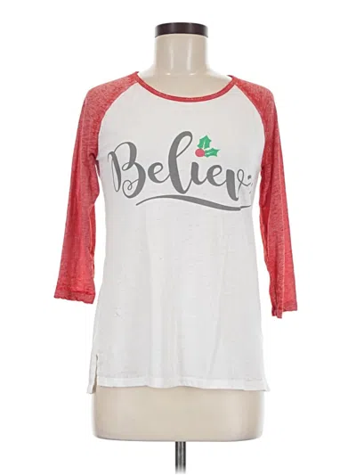Pre-owned Zoe+liv 3/4 Sleeve T-shirt In White