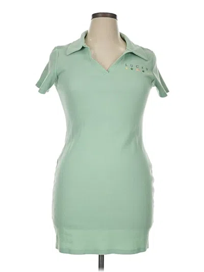 Pre-owned Zoe+liv Casual Dress In Green