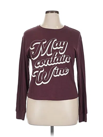 Pre-owned Zoe+liv Long Sleeve T-shirt In Burgundy