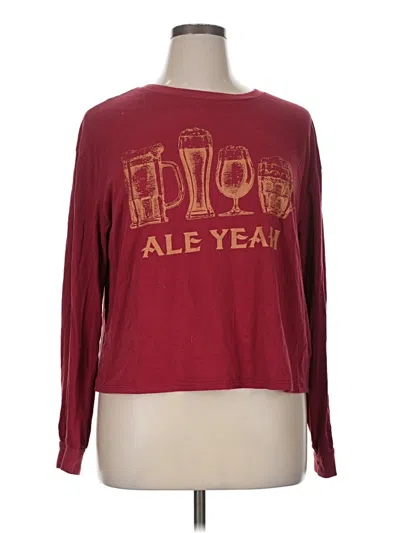 Pre-owned Zoe+liv Long Sleeve T-shirt In Burgundy