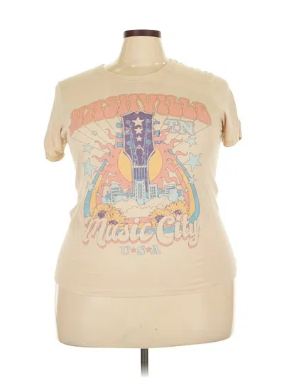 Pre-owned Zoe+liv Short Sleeve T-shirt In Brown