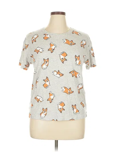 Pre-owned Zoe+liv Short Sleeve T-shirt In Silver