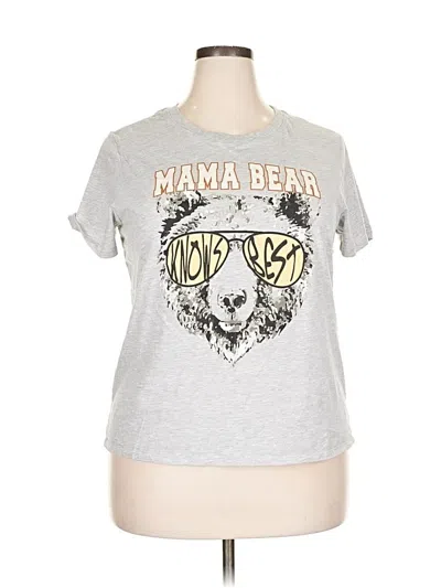 Pre-owned Zoe+liv Short Sleeve T-shirt In Silver