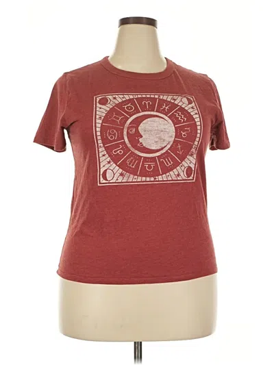 Pre-owned Zoe+liv Short Sleeve T-shirt In Burgundy