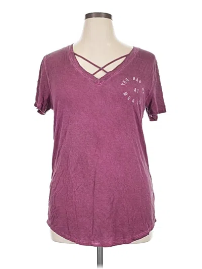 Pre-owned Zoe+liv Short Sleeve T-shirt In Burgundy
