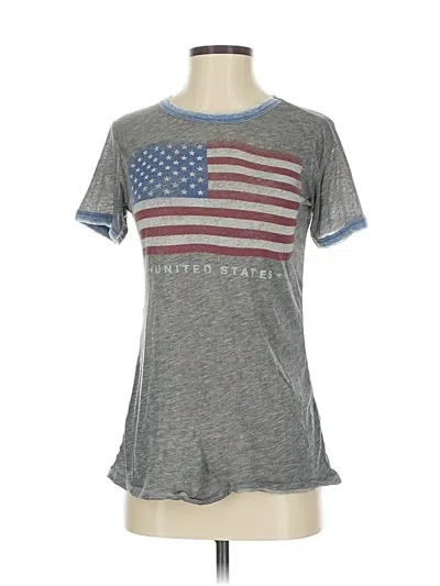 Pre-owned Zoe+liv Short Sleeve T-shirt In Gray