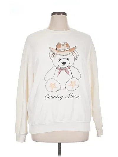 Pre-owned Zoe+liv Sweatshirt In Ivory