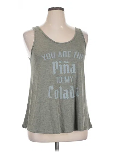 Pre-owned Zoe+liv Tank Top Gray Cold Shoulder Neckline Tops