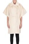 Zoe® Paris Cape Style Eco-fur Coat In White