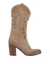 Zoe Woman Ankle Boots Beige Size 5 Leather In Neutral