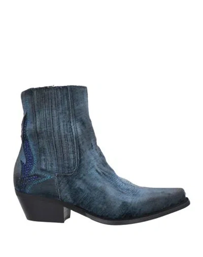 Zoe Woman Ankle Boots Blue Size 6 Textile Fibers