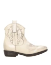 Zoe Woman Ankle Boots Cream Size 6 Leather In White