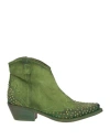 Zoe Woman Ankle Boots Military Green Size 7 Leather