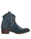 Zoe Woman Ankle Boots Slate Blue Size 8 Soft Leather