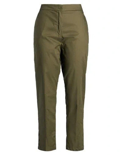 Zoe Z. O.e. Woman Pants Military Green Size L Cotton, Nylon, Elastane
