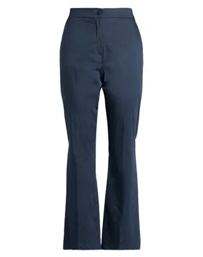 Zoe Z. O.e. Woman Pants Navy Size L Cotton, Nylon, Elastane In Blue